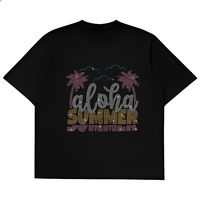 Transfert thermocollant personnalisé en gros pour l'été : motif strass pour vêtements et t-shirts