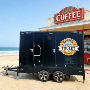 Film Premiere Portable Toilet Trailer Cinema Restroom With Step <b>Repeat</b> For Celebrity Outdoor Red Carpet Event - Product Image 1