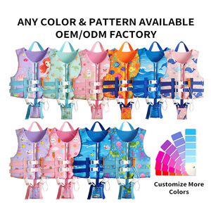 سترة سباحة للأطفال الصغار من النيوبرين، سترة طفو مخصصة، ملابس سباحة بحزام أمان قابل للتعديل، نمط لطيف للرياضات المائية - Product Image 3