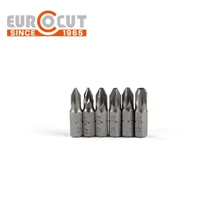Destornillador de acero de alta precisión EUROCUT S2, puntas cortas PZ, puntas de destornillador magnéticas