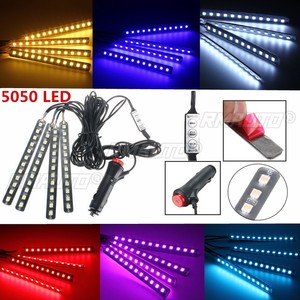 ไฟตกแต่งภายในรถยนต์ LED 4 ชิ้น/ชุด 4 in 1 หลายสี ไฟบรรยากาศ ไฟส่องพื้น ไฟส่องช่องวางบุหรี่ - Product Image 1