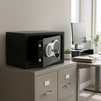 Coffre-fort professionnel SFM en acier noir mat avec serrure à code électronique, modèle 25ER, pour bureaux de direction et hôtels
