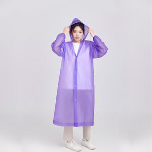 Capa de Chuva Engrossada Não Descartável da Moda em EVA para Adultos e Crianças Viagem ao Ar Livre Portátil Poncho de Peça Única Atacado - Product Image 5