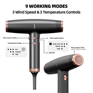 Điện Áp Kép Tốc Độ Cao BLDC Ion Mini Tóc Thổi Blower Leafless Động Cơ Không Chổi Than Máy Sấy Máy Chuyên Nghiệp Salon Máy Sấy Tóc - Product Image 3