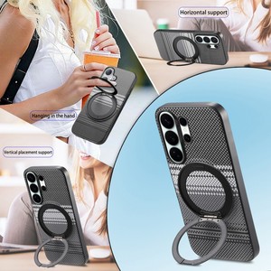 เคสโทรศัพท์มือถือแม่เหล็กแบบหมุนได้คุณภาพสูงสำหรับ Samsung S24 S26 ultra A17 A37 ป้องกันการกระแทก พร้อมขาตั้ง ฝาหลังแบบด้าน - Product Image 6