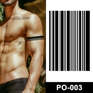 Tatuajes Temporales Adhesivos para Hombre, Diseño de <span class=keywords><strong>Pulsera</strong></span> <span class=keywords><strong>Negra</strong></span>, Seguros para la Piel, con Transferencia de Agua - Product Image 2