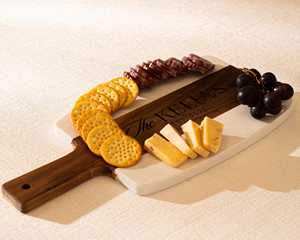 <span class=keywords><strong>Planche</strong></span> à découper en <span class=keywords><strong>marbre</strong></span> <span class=keywords><strong>et</strong></span> <span class=keywords><strong>bois</strong></span> d'acacia avec poignée pour gravure laser, en stock local aux États-Unis - Product Image 4
