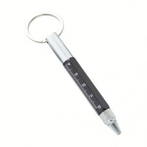 Multicolor <b>Mini</b> Key Chain Multi-Function Metal Tool Cross Double Head Screwdriver Ballpoint <b>Scale</b> Capacitance Pen Office - Product Image 2