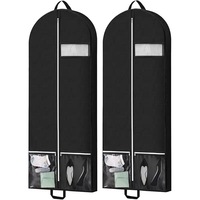 Housse de rangement pour robe de mariée longue, personnalisable avec logo, en tissu non tissé, avec fenêtre transparente, pour vêtements de mariage écologiques