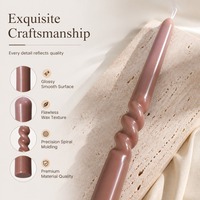 Bougies torsadées brun chocolat foncé, bougies en paraffine lisses et brillantes pour la décoration de table de dîner formel, Halloween, Noël