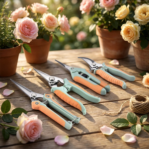 Garden Pruning <b>Shears</b> 4 Piece Set Stainless Steel Rubber Handle Manual Cutting Flower Stems Orchard Fruit Grape <b>Tools</b> - Product Image 1