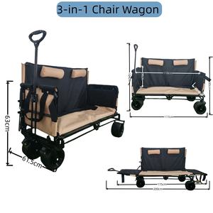 Chaise utilitaire de Camping <span class=keywords><strong>2</strong></span> <span class=keywords><strong>places</strong></span> robuste salon de plage pliable 200kg capacité de charge 3 1 canapé-<span class=keywords><strong>lit</strong></span> chariot pliant fermé - Product Image 6