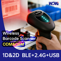 Escáner de Código de Barras Inalámbrico WCMI 2D 1D, Lector de Códigos QR, USB, Bluetooth, 2.4G, con Cable, para Uso Médico y Almacenes, Garantía de 2 Años