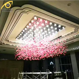 الصين تشونغشان مصنع الجملة سعر فندق فيلا استخدام الفولاذ المقاوم للصدأ الزجاج مصباح إضاءة مُعلق حديث الكريستال الثريا