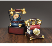 Statue décorative de téléphone vintage, figurine de téléphone à cadran rotatif rétro, sculptures antiques créatives pour bureau, bibliothèque