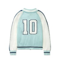 AiNear Großhandel Individuelles Logo Design OEM & ODM Letterman Langarm Rundhals Reißverschluss Herren Baumwolle Strick-Cardigan Varsity-Pullover