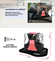 Aspirateur balai électrique portatif EAKO avec crochet pour cordon, nettoyage humide et sec des tapis, sans sac, pour voitures et hôtels
