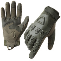 Gant tactique militaire noir à cinq doigts, en microfibre souple, résistant aux chocs, avec manchette réglable, gant de sport à doigts entiers