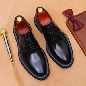 Nouvelles Chaussures Oxford en Cuir Véritable <span class=keywords><strong>de</strong></span> Vache Respirantes pour Hommes Grande Taille – Idéales pour le Bureau, les Affaires et les Tenues Professionnelles - Product Image 4