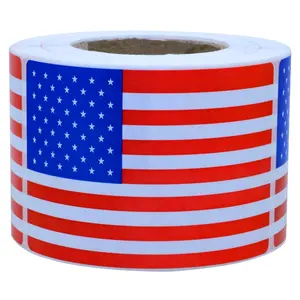 Hybsk Amerika Usa Vlag Labels Rood Wit Blauw 2X3 Inch Pleinen 300 Zelfklevende Stickers