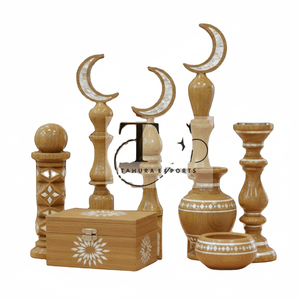 Handmade Wooden Crescent Moon Set Ramadan <b>Eid</b> Decoration Islamic Home Decor Wooden <b>Gift</b> Ornament - Product Image 1