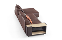 Canapé segmenté en L en tissu technique moderne, revêtement en cuir synthétique inclinable, ensemble de meubles de salon pour la maison ou l'hôtel