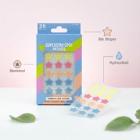 Pansements Hydrocolloïdes Étoilés Anti-Acné à Marque Blanche, à l'Acide Salicylique et à la Centella, pour Couvrir les Imperfections Quotidiennes et Soigner la Peau