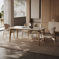 Chaise de salle à manger d'hôtel de luxe léger, dossier en cuir PU véritable, acier inoxydable haut de gamme, design moderne simple et écologique, petite taille