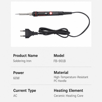 Fer à souder à température réglable 60W 300-600 ° Chauffe-céramique à chauffage rapide C, outil de réparation électronique, 220-240V, prise EU