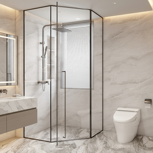 <span class=keywords><strong>Douche</strong></span> sur mesure étanche avec portes en verre sans cadre, <span class=keywords><strong>paroi</strong></span> <span class=keywords><strong>de</strong></span> <span class=keywords><strong>douche</strong></span> simple en verre coulissante pour salle <span class=keywords><strong>de</strong></span> bain - Product Image 5