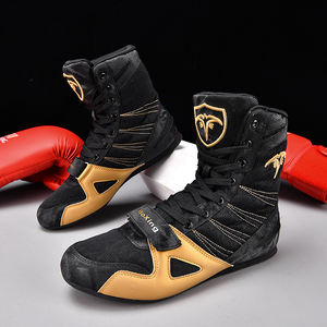Customizable Microfiber Men’s Boxing <b>Boots</b> Weightlifting Bodybuilding Indoor Wrestling Training Shoes (OEM/ODM Supported) - Product Image 4