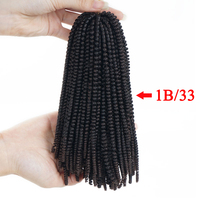 Tresses au Crochet Kinky Twist Printemps Colorées 10-22 pouces, Ombrées Kinky Nubian Twist, Douces et Soyeuses Darling Afro Kinky Twist