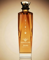 Bouteille de Tequila en Cristal Premium, Verre Facetté Bleu, Contenant Décoratif Vintage pour Spiritueux, Embouteillage Personnalisé OEM, Vente en Gros pour Distilleries