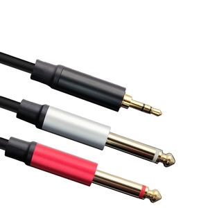 Adaptador de audio dual de 6,5mm <span class=keywords><strong>Jack</strong></span> 3,5mm a 6,35mm Macho "Stereo <span class=keywords><strong>Jack</strong></span> Aux Cord Chaqueta de PVC - Product Image 1