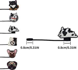 Noël silicone paille couverture topper personnalisé arbre pain d'épice <span class=keywords><strong>homme</strong></span> dessin animé paille topper charmes pour tumbers pvc ensemble attachement - Product Image 6