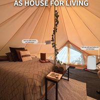 Tente cloche en toile de coton pour camping avec cuisinière, tente de yourte glamping 4 saisons, tente cloche pour famille de 4/6/8 personnes