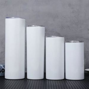 Gobelet isotherme droit en acier inoxydable à double paroi pour sublimation, 12oz 15oz 20oz 30oz, avec couvercle et paille - Product Image 2
