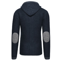 Pull cardigan en tricot jacquard à manches longues et à capuche pour homme