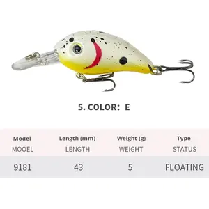 Señuelo de Pesca de Agua Dulce de Acero Inoxidable de Largo Alcance, Diseño de Pez Vivo, 43 mm/5 g, Impreso, para Lubina, Crappie, Bagre, Pesca Marina - Product Image 5