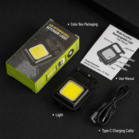 Lampe torche porte-clés COB OEM rechargeable USB-C 42g, mini lampe de poche portable en alliage d'aluminium et ABS pour camping, EDC, extérieur, logo personnalisé
