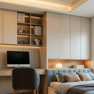 <b>Bedroom</b> Storage Solutions Modern Wood Tatami <b>Desk</b> Bookshelf with Minimalist Design <b>for</b> Apartment Villa & Hotel Use - Product Image 5