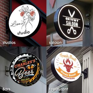 Custom Round LED <strong>Light</strong> Boxes For Advertising And Promotional Displays Wall-mounted Outdoor Double-sided Acrylic <strong>Light</strong> <strong>Box</strong> - Product Image 4