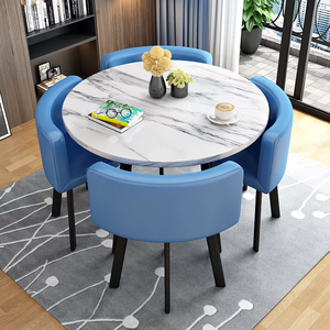 Juego <span class=keywords><strong>de</strong></span> Mesa y Sillas <span class=keywords><strong>de</strong></span> Comedor <span class=keywords><strong>de</strong></span> Lujo Moderno <span class=keywords><strong>para</strong></span> 4 Personas, Fabricado en China, <span class=keywords><strong>Muebles</strong></span> <span class=keywords><strong>de</strong></span> Restaurante Duraderos <span class=keywords><strong>de</strong></span> Metal con 1 Mesa <span class=keywords><strong>de</strong></span> Centro y 4 Sillas - Product Image 5