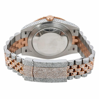 Montre en acier inoxydable avec verre de quartz serti de moissanite, éclat radieux, détails précis, luxe antique sophistiqué, unisexe