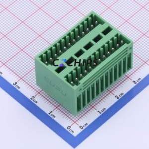 DB2EVH-2.5-2*12P-GN Plug-in Terminal Block Through hole,P=2.5mm Connector Board-to-Board / Socket - Closed 2x12P 2.5mm Green - Product Image 1
