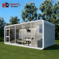 Maison préfabriquée en acier Cammi House Apple Cabin avec chambre, salle de bain et salon pour usage en resort, villa, hôtel, parc ou salle de sport