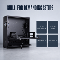 Armoire de rangement verticale à profil bas pour enregistreur vidéo avec ventilateur de refroidissement, trois passages de câbles, support PDU et panneau de brassage 19 pouces, boîtier de sécurité DVR