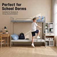 Lit superposé métallique pour dortoir scolaire, lit superposé pour travailleurs, lit mezzanine en métal pour enfants pour chambre à coucher