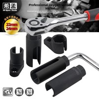 Alat Pelepas Sensor Oksigen Xi Meng Oxygen Sleeve, Baja Krom-Vanadium 22mm 24mm, Perawatan & Perbaikan Mobil