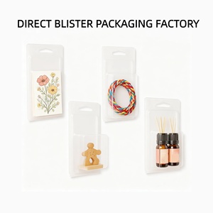 Plateau vide en plastique transparent pour présentation promotionnelle de produits de détail, en PET recyclé, type blister à clapet, avec design à crochet - Product Image 1